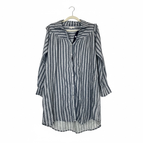 Roller Rabbit 100% Linen Striped Button Front Dress M - Picture 1 of 7